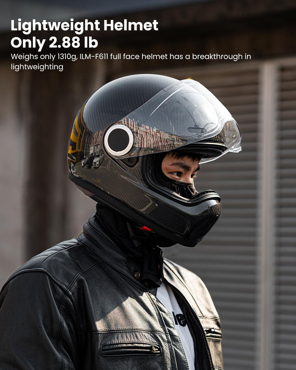 ILM Carbon Fiber Lightweight Motorcycle Helmets Full Face Retro Helmet Model F611