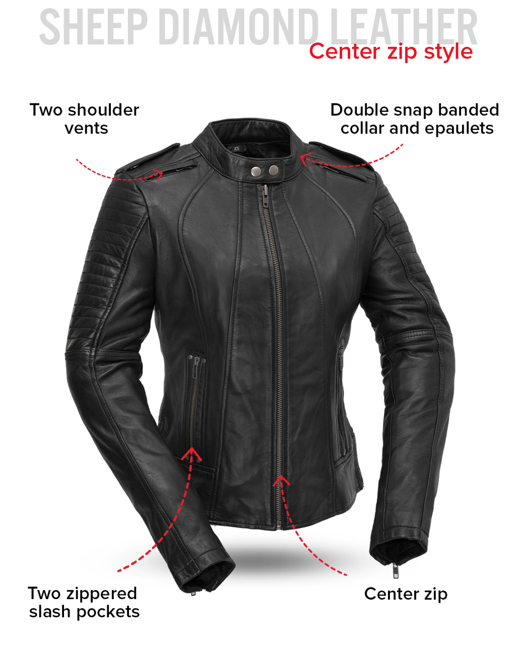 Biker - Women's Motorcycle Leather Jacket