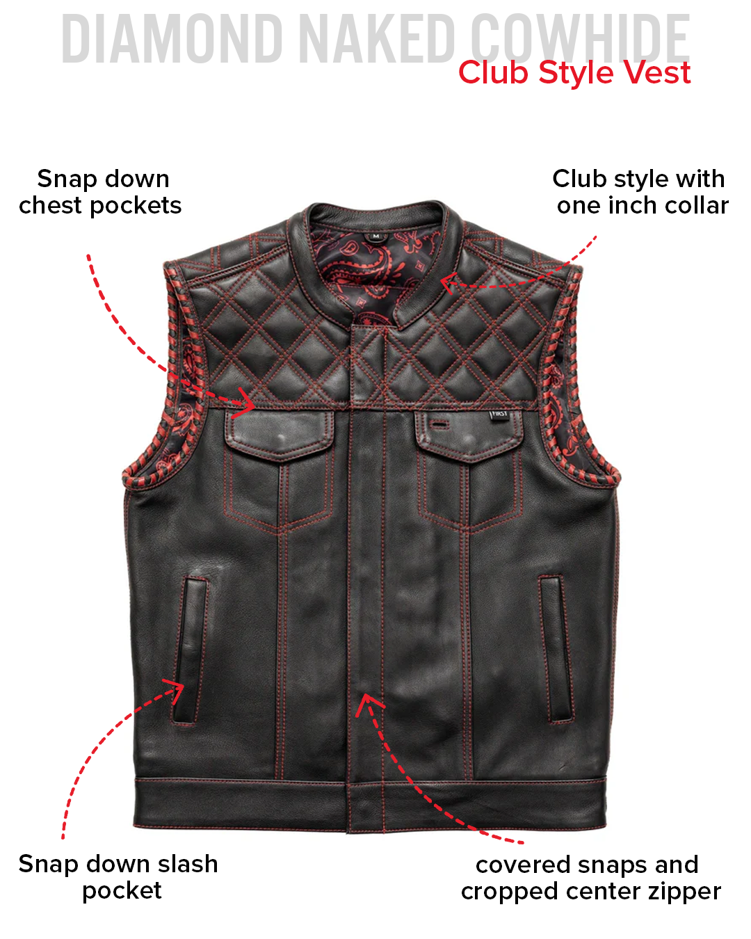 Sinister - Men's Motorcycle Leather Vest