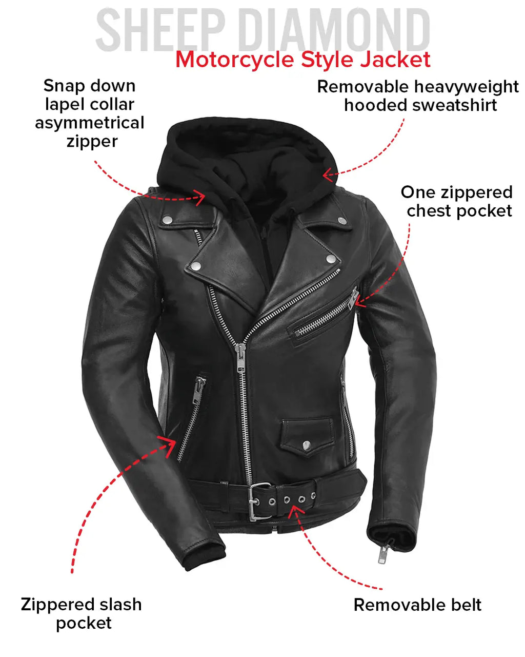 Ryman - Women's Motorcycle Leather Jacket