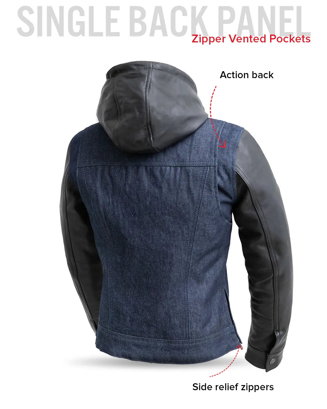 Holli - Motorcycle Denim/Leather Jacket