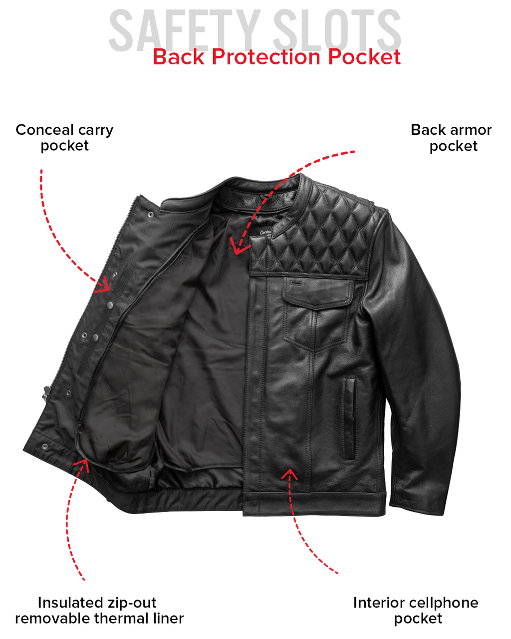 Cinder Men's Cafe Style Leather Jacket