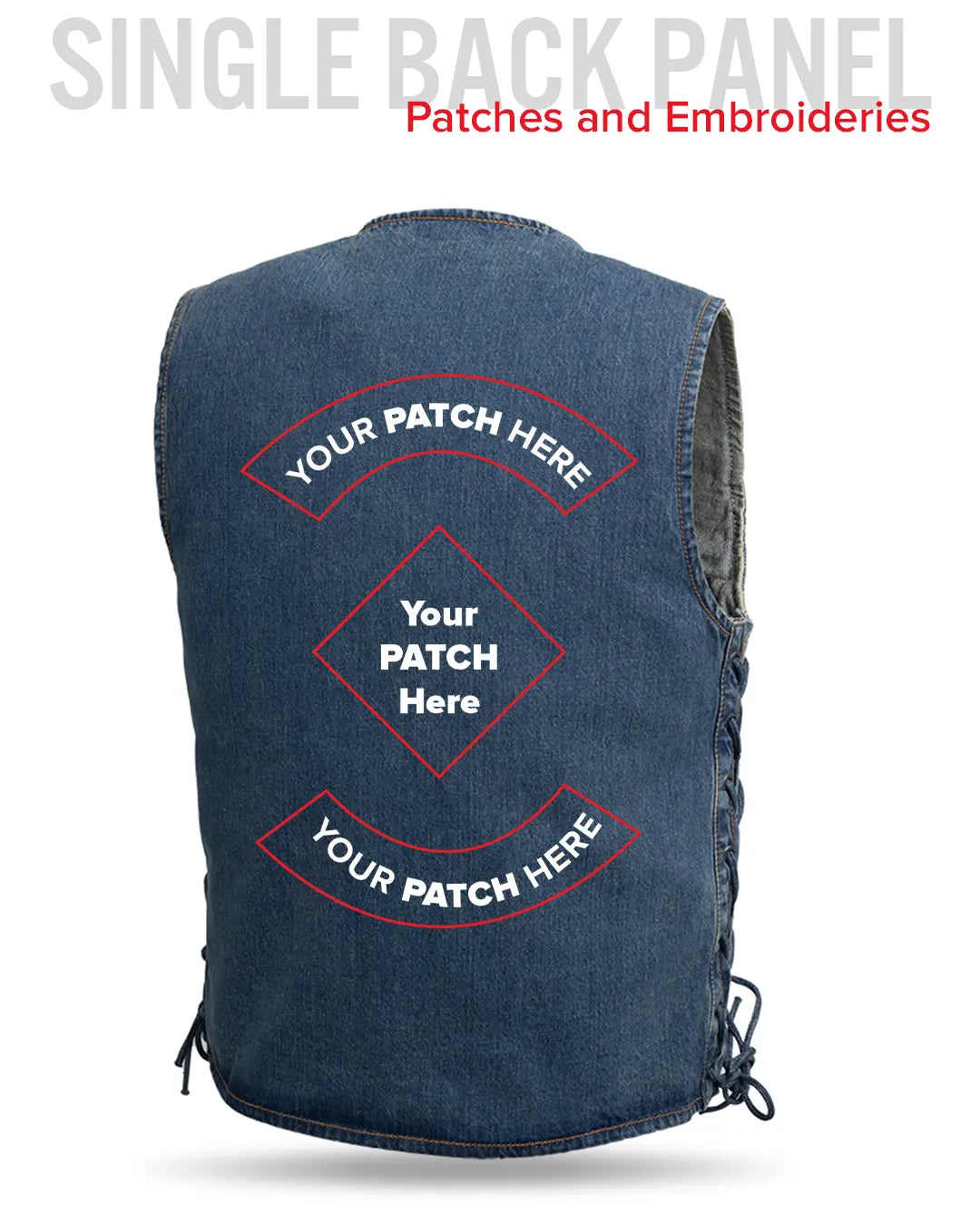Gambler Men's Motorcycle Denim Vest