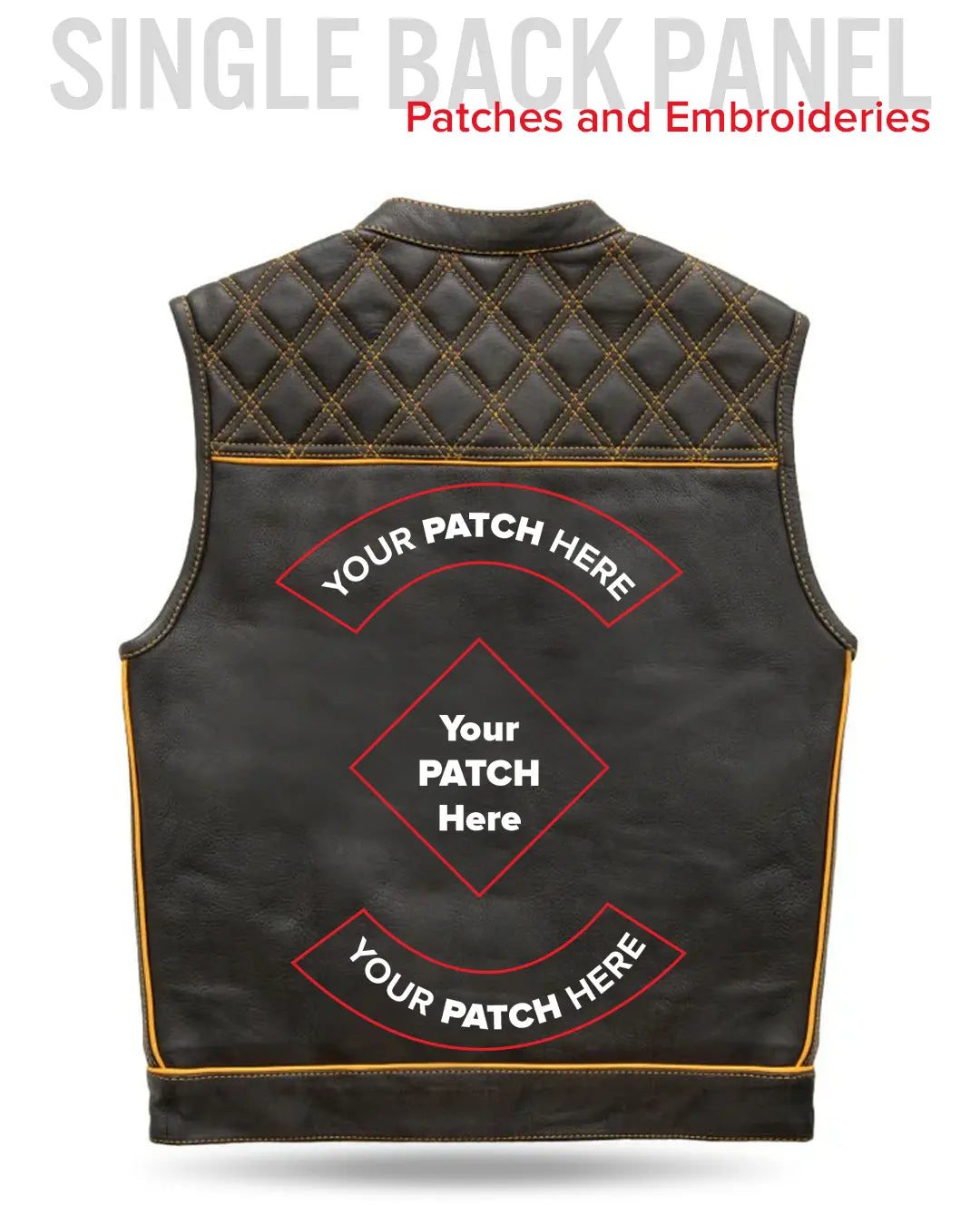 Finish Line - Gold Checker - Men's Motorcycle Leather Vest
