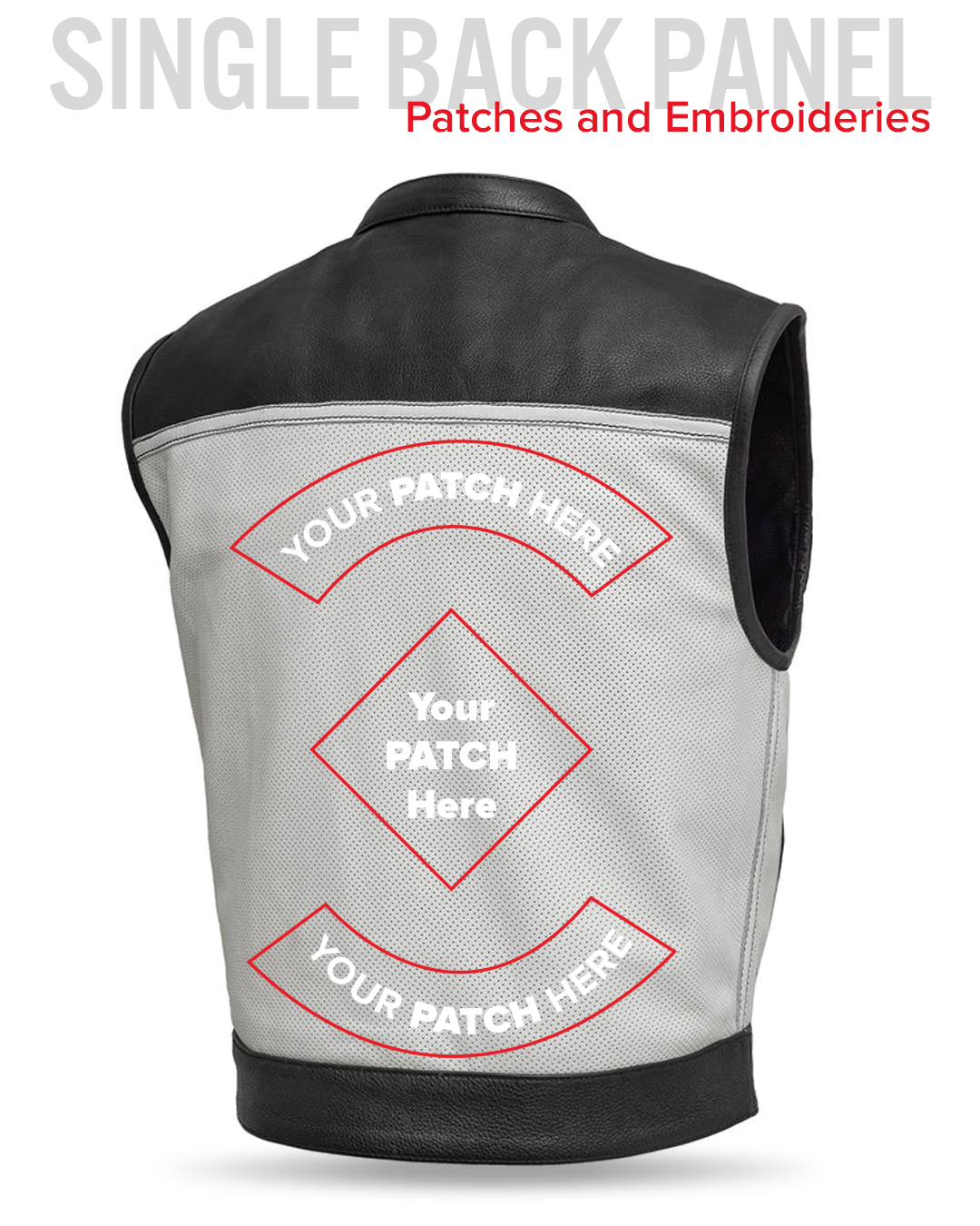 Two Tone Lowrider Perforated Men's Leather Vest