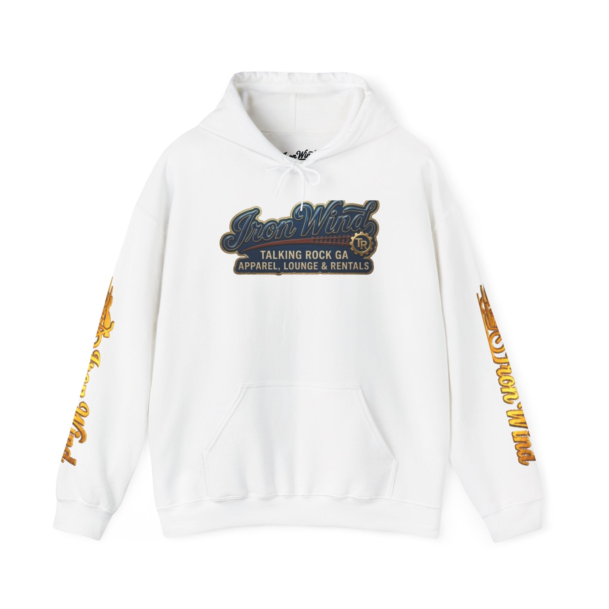 Vintage Motorcycle Hoodie – 'Iron Wheel' Talking Rock Logo Pullover