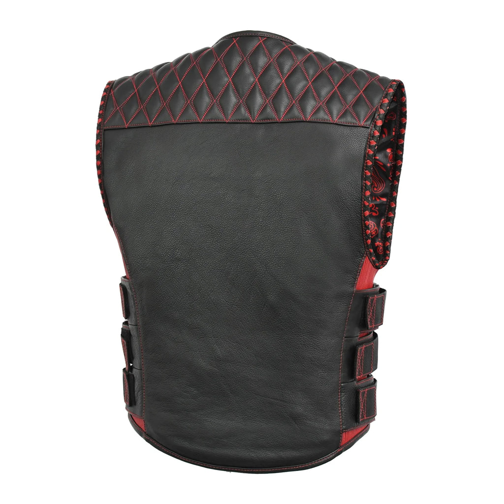 Tactical Emerald Men’s Motorcycle Leather Vest