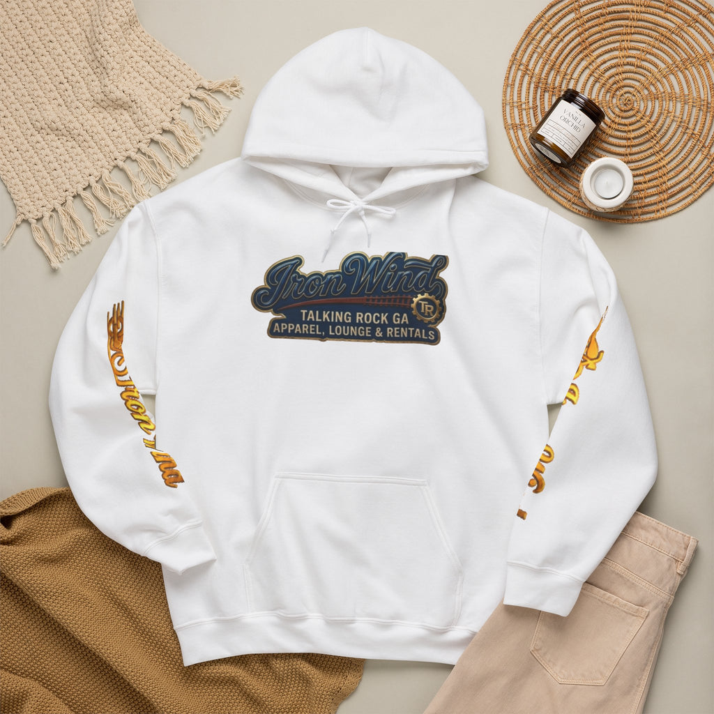 Vintage Motorcycle Hoodie – 'Iron Wheel' Talking Rock Logo Pullover