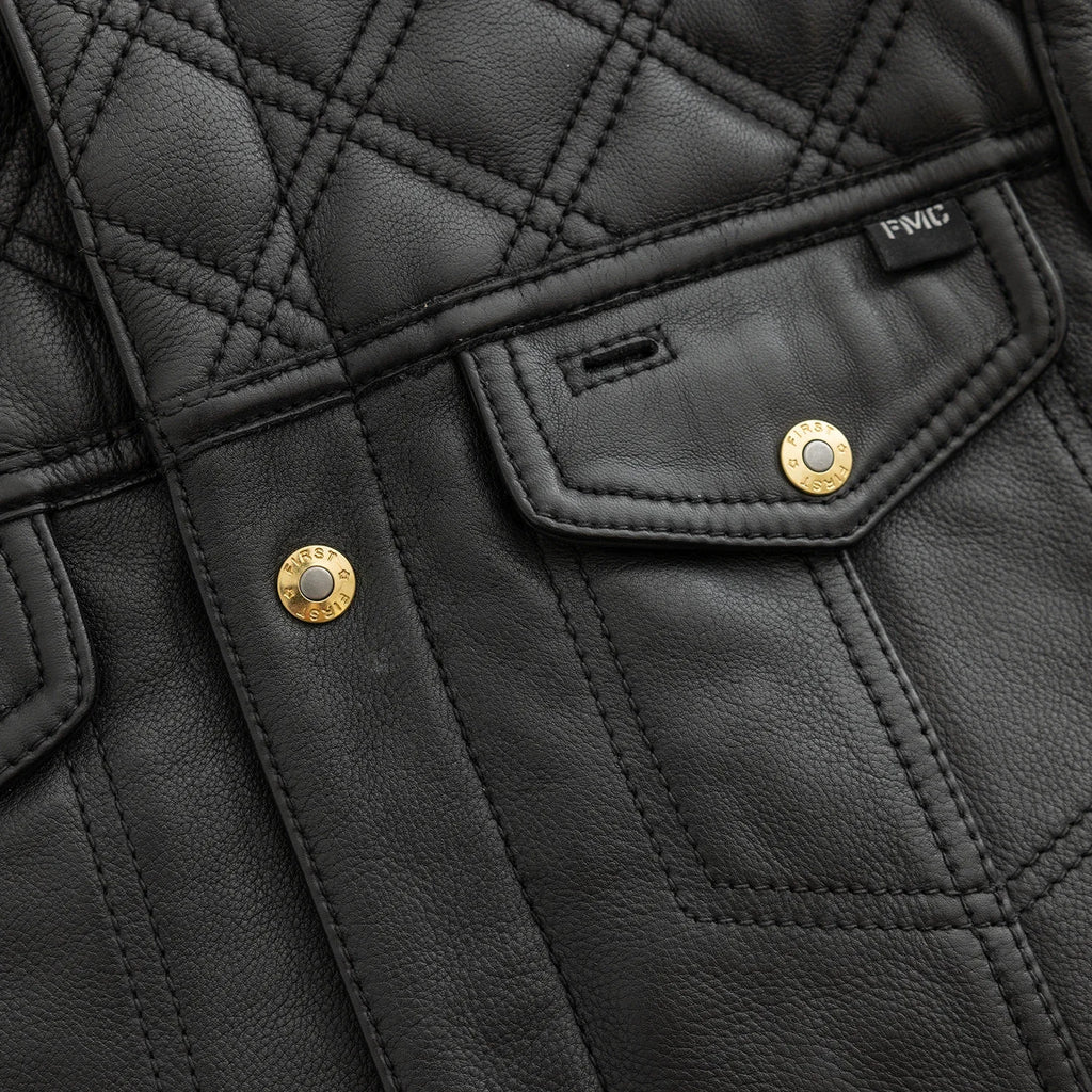 12 Gauge Men's Motorcycle Leather Vest