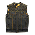 Finish Line - Gold Checker - Men's Motorcycle Leather Vest