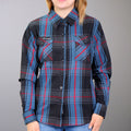 Hot Leathers Ladies 'Long Live The King' Multi/Color Cotton Flannel Shirt - Button Front - Riding - Casual Wear - FLL3007