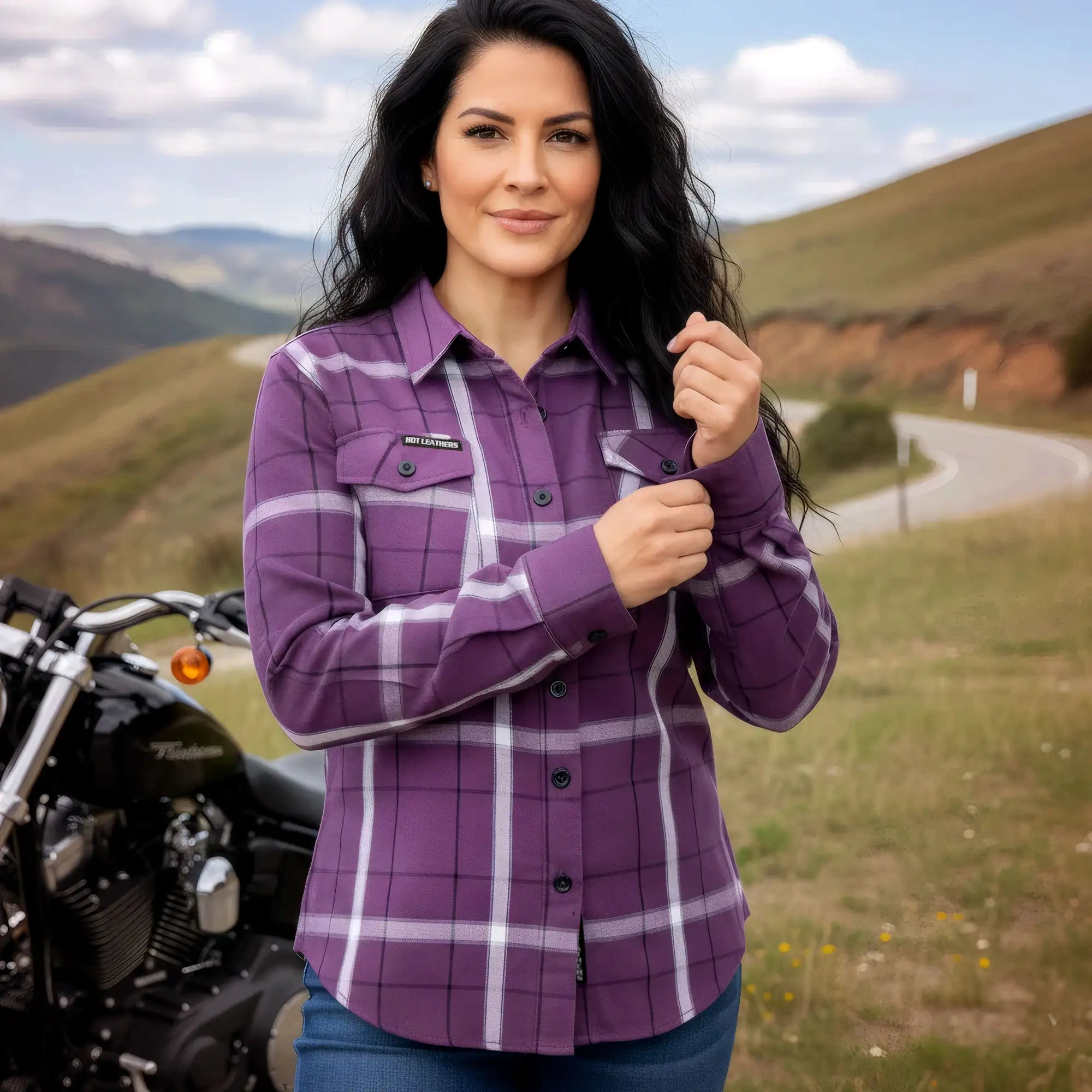 Hot Leathers Ladies 'Runaway Rose' Multi/Color Cotton Flannel Shirt - Button Front - Riding - Casual Wear - FLL3010