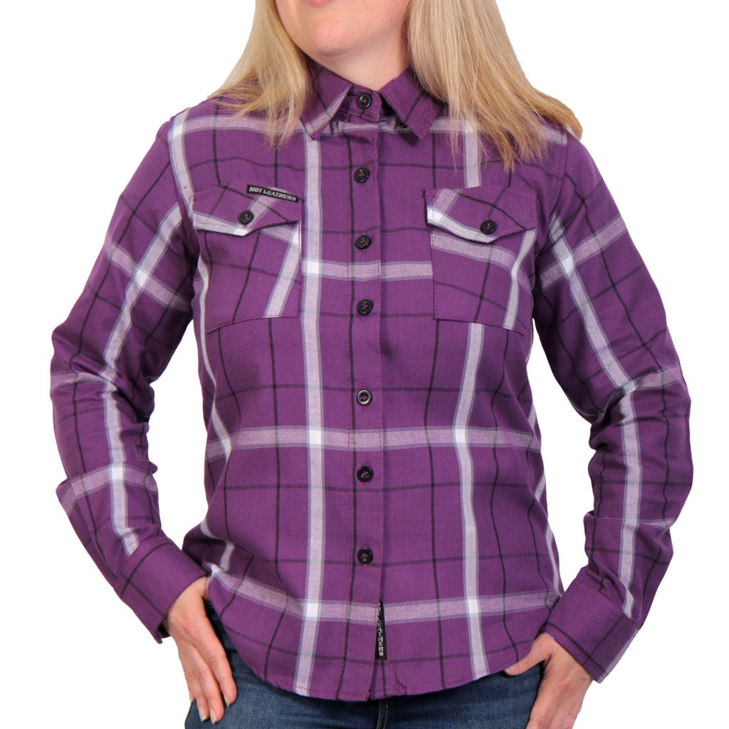 Hot Leathers Ladies 'Runaway Rose' Multi/Color Cotton Flannel Shirt - Button Front - Riding - Casual Wear - FLL3010