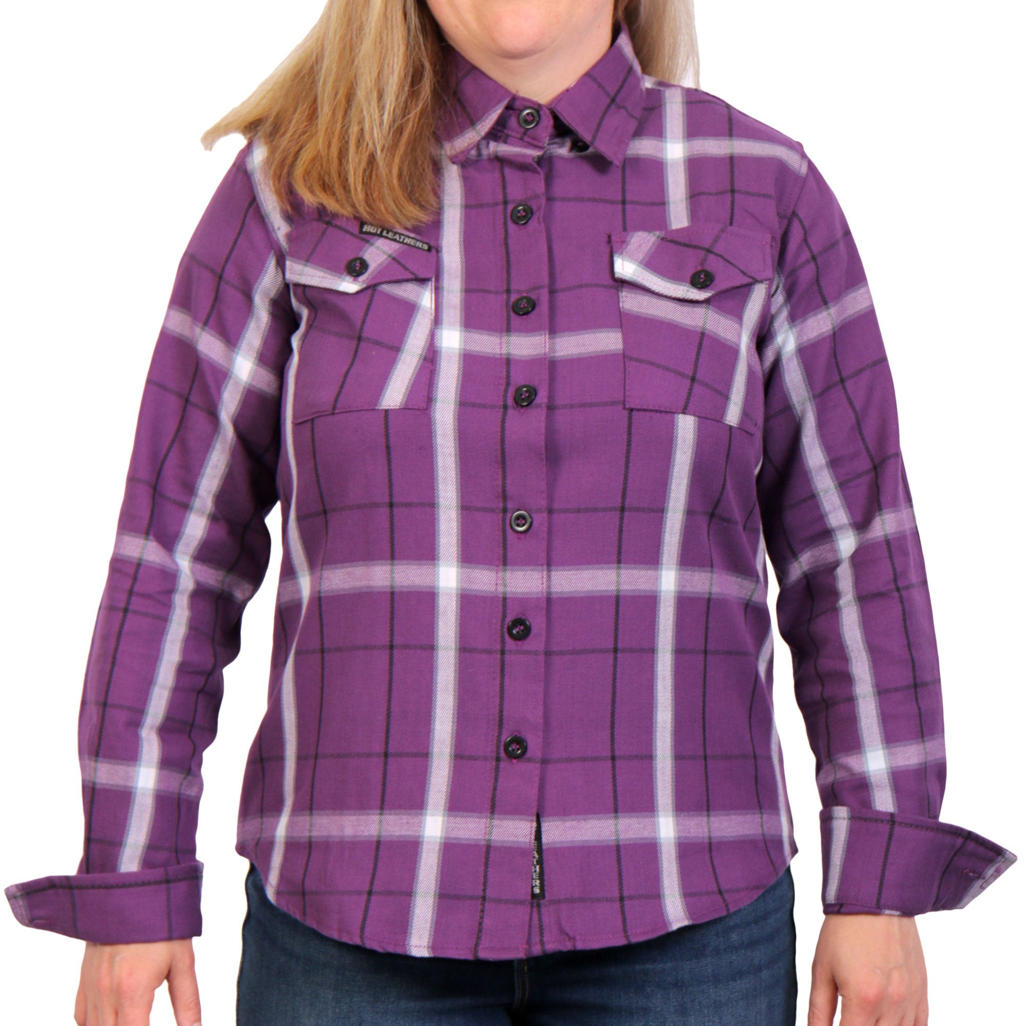 Hot Leathers Ladies 'Runaway Rose' Multi/Color Cotton Flannel Shirt - Button Front - Riding - Casual Wear - FLL3010