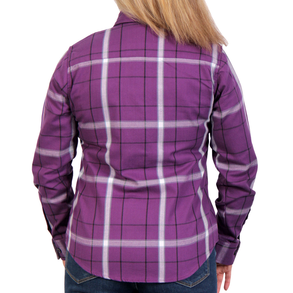 Hot Leathers Ladies 'Runaway Rose' Multi/Color Cotton Flannel Shirt - Button Front - Riding - Casual Wear - FLL3010