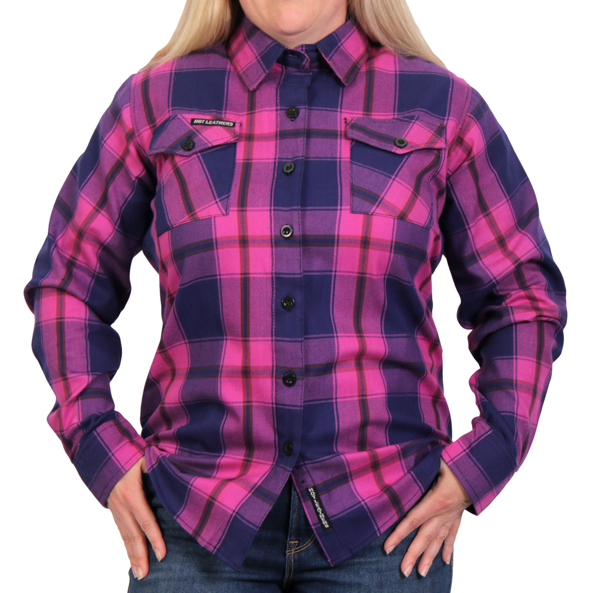 Hot Leathers Ladies 'Gravel Kiss' Multi/Color Cotton Flannel Shirt - Button Front - Riding - Casual Wear - FLL3011