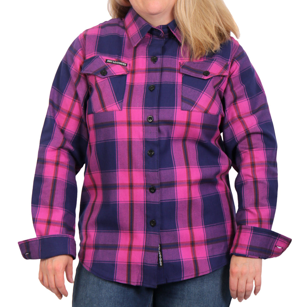 Hot Leathers Ladies 'Gravel Kiss' Multi/Color Cotton Flannel Shirt - Button Front - Riding - Casual Wear - FLL3011