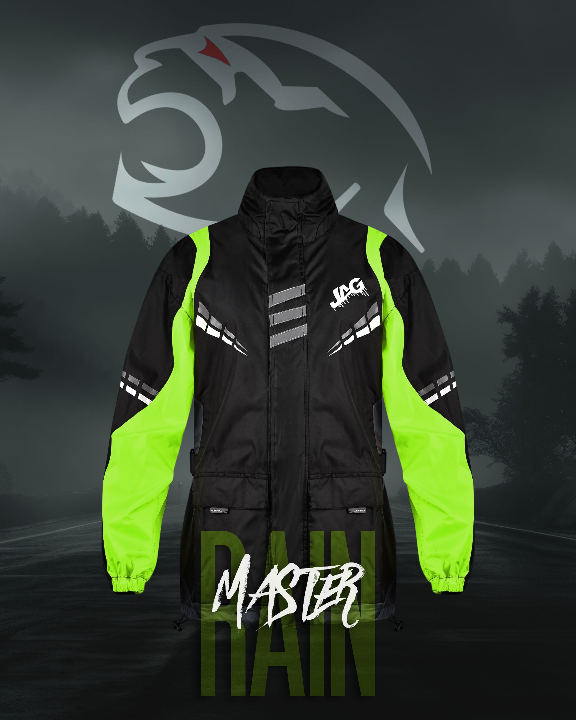 JAG Rainmaster Rain Suit for Men & Women (Black/Green)