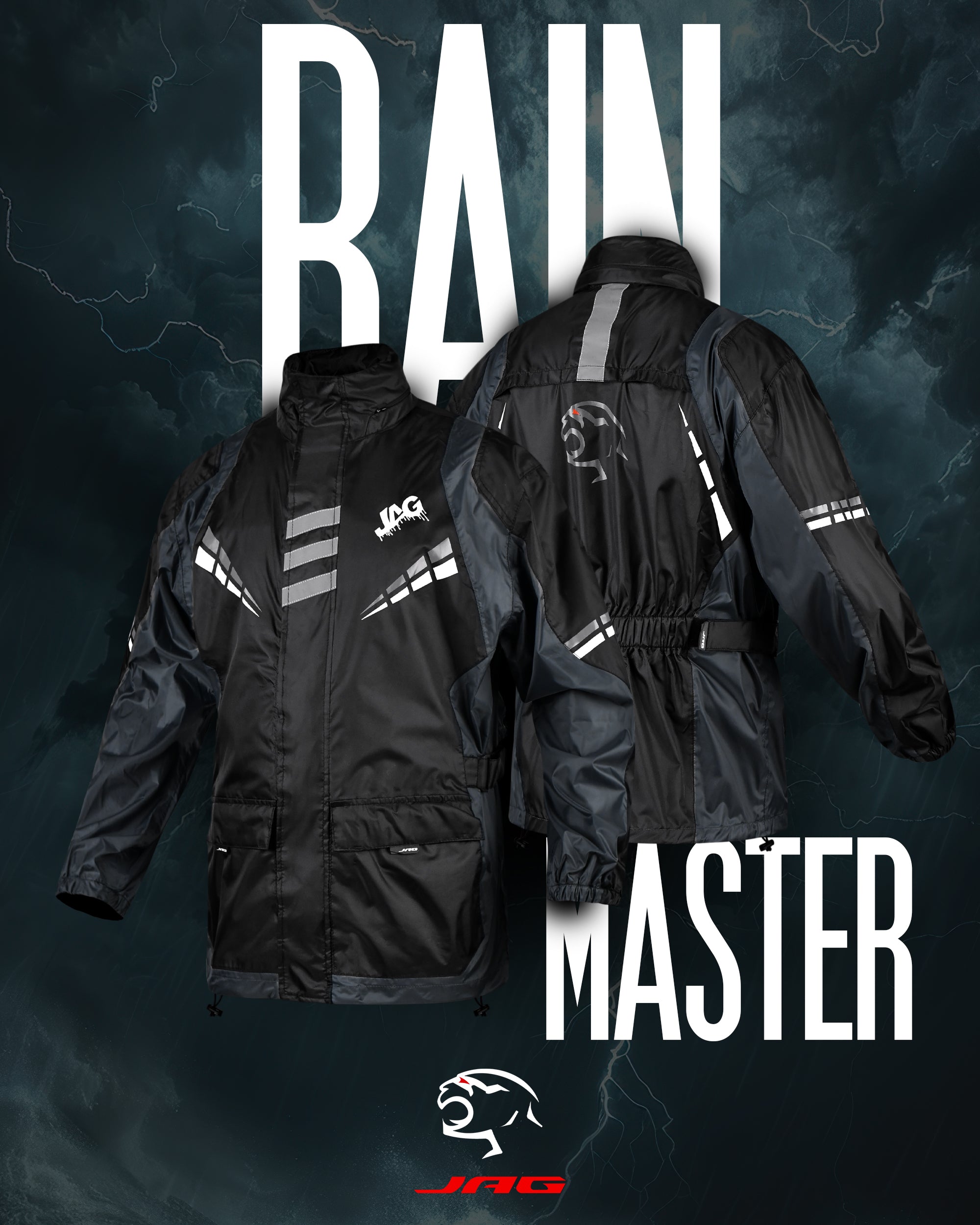 JAG Rainmaster Rain Suit for Men & Women (Black/Grey)