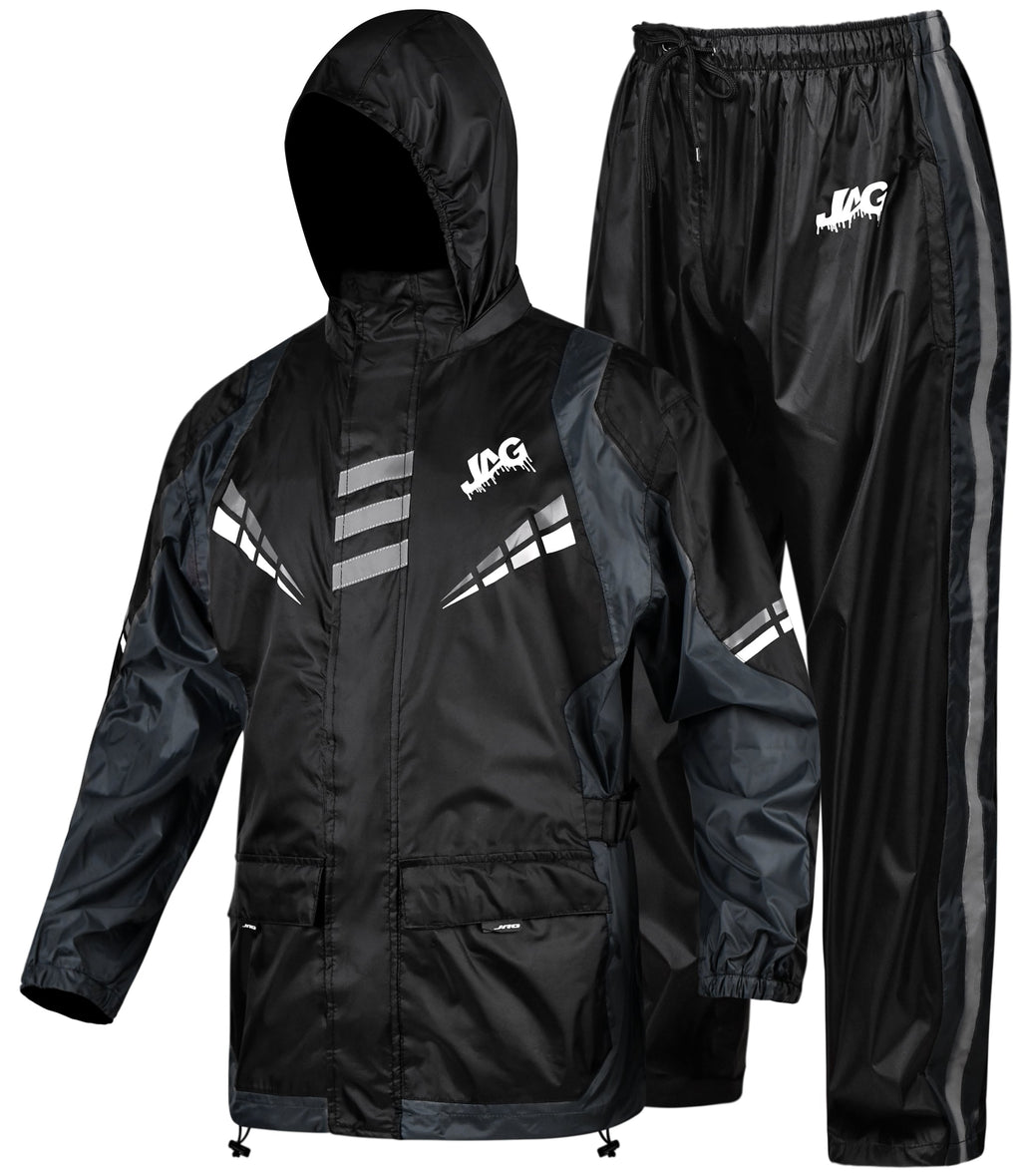 JAG Rainmaster Rain Suit for Men & Women (Black/Grey)