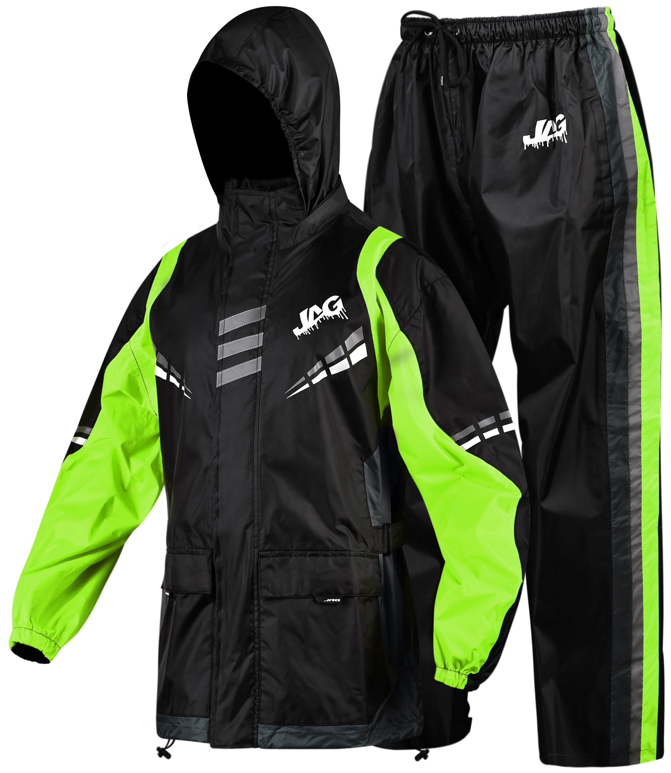 JAG Rainmaster Rain Suit for Men & Women (Black/Green)