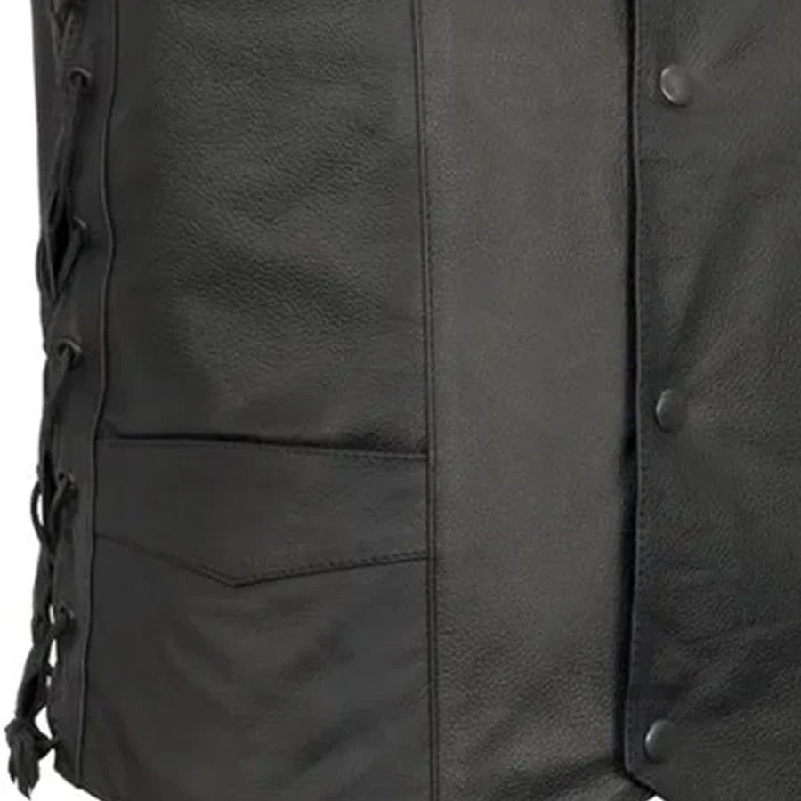 Carbine Men's Western Style Leather Motorcycle Vest