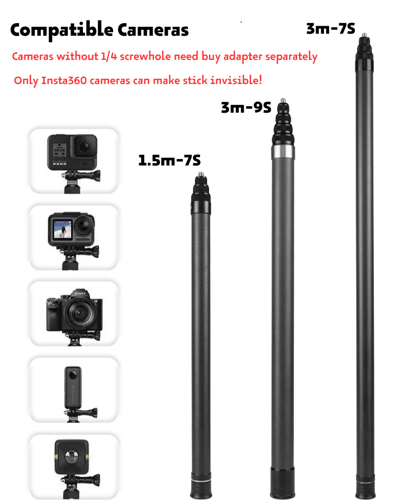 Insta360 camera Invisible selfie stick 1.5m/3m