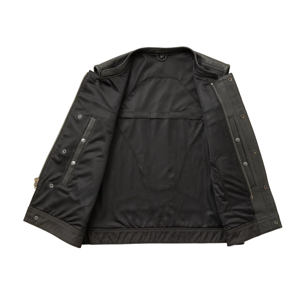 Lowside Men's Perforated Motorcycle Leather Vest