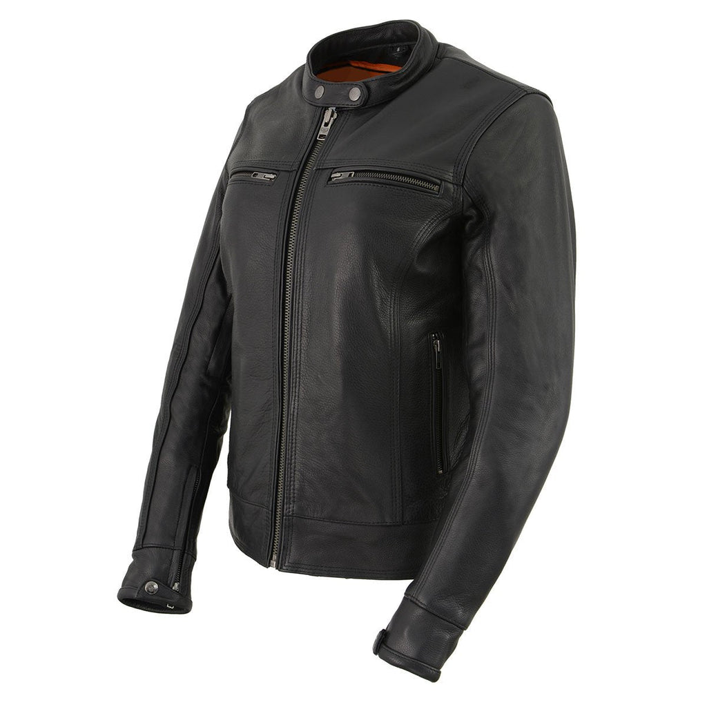 Milwaukee Leather MLL2552 Women's Premium Black Leather Motorcycle Rider Jacket w/ Cool-Tec Leather Treatement