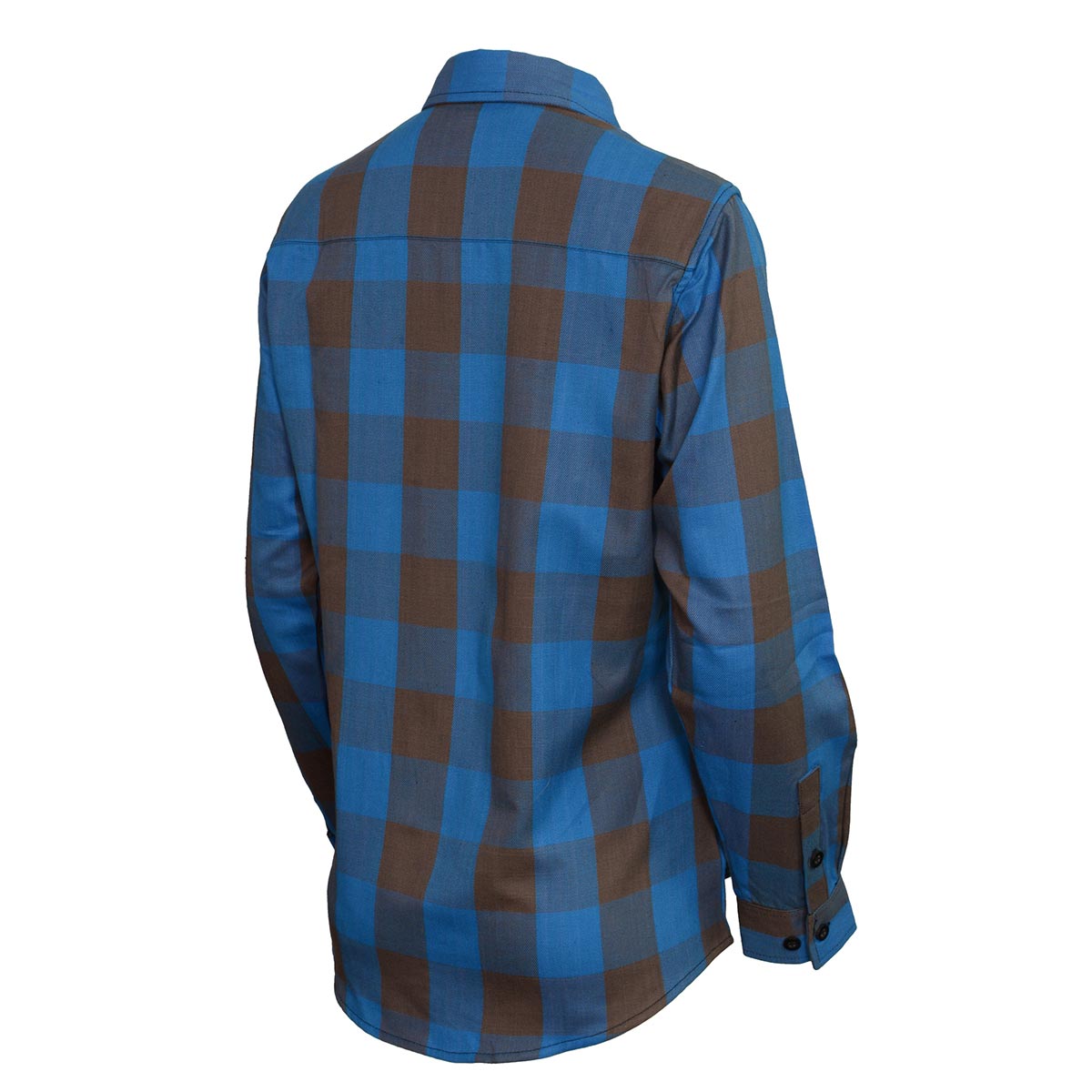 Milwaukee Leather Ladies 'Ridge' Brown/Aqua Long Sleeve Flannel - Cotton Button Up Shirt - MNG21618