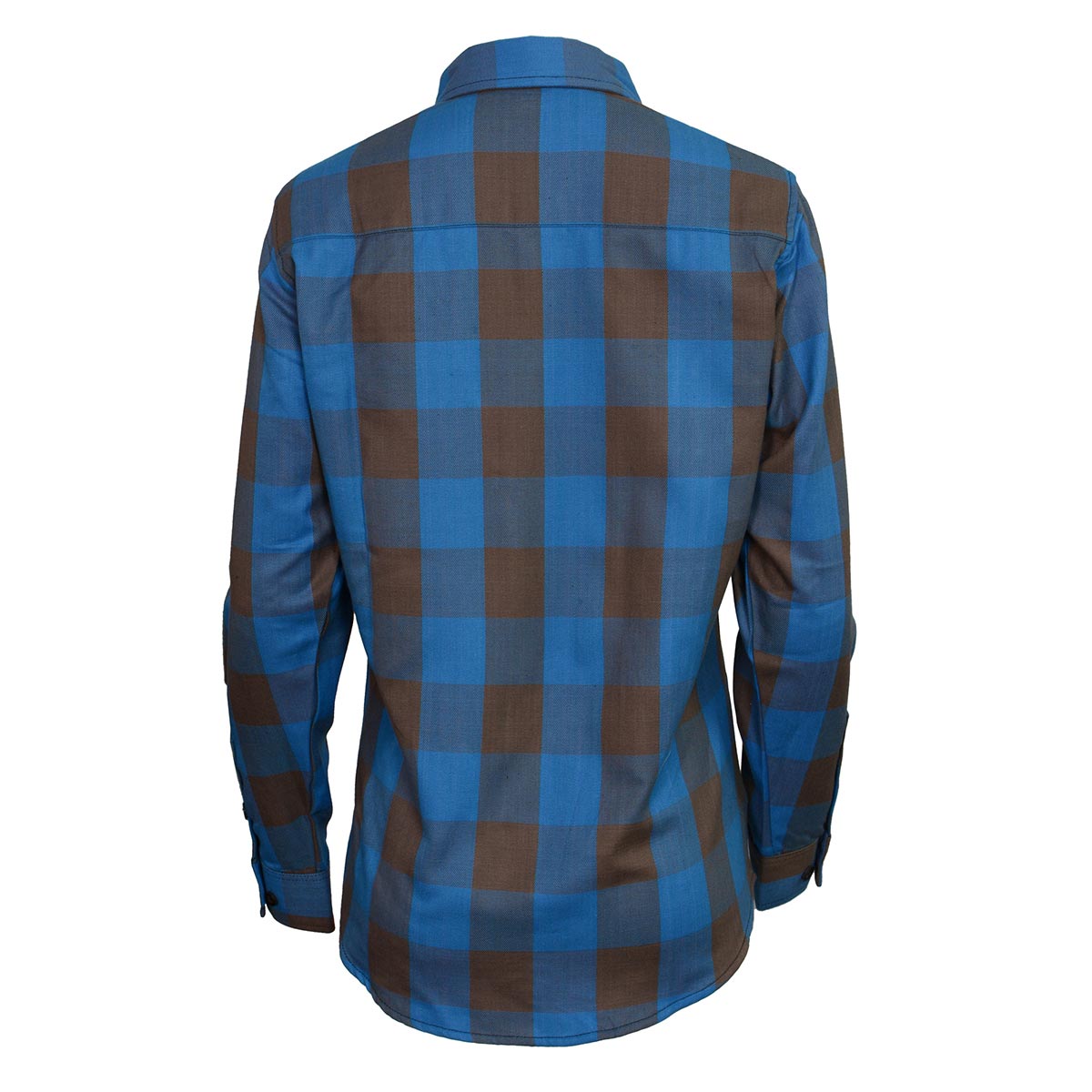 Milwaukee Leather Ladies 'Ridge' Brown/Aqua Long Sleeve Flannel - Cotton Button Up Shirt - MNG21618
