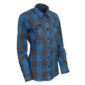 Milwaukee Leather Ladies 'Ridge' Brown/Aqua Long Sleeve Flannel - Cotton Button Up Shirt - MNG21618