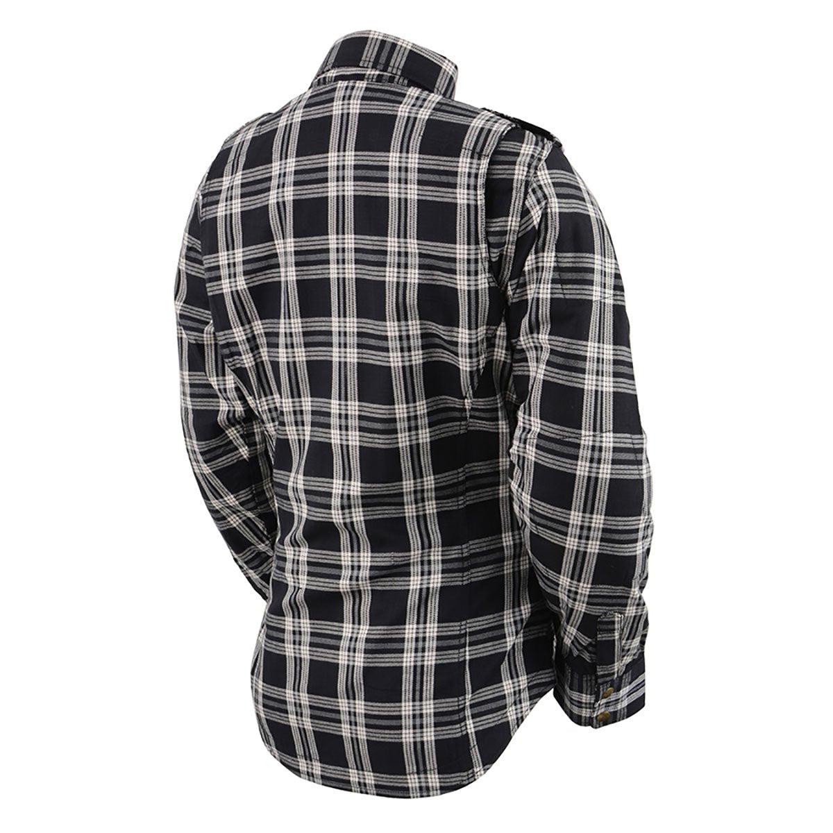 Milwaukee Leather Women's Ghost Rose Black/White CE Armored Flannel Shirt with Aramid Reinforced Zones - MPL2600