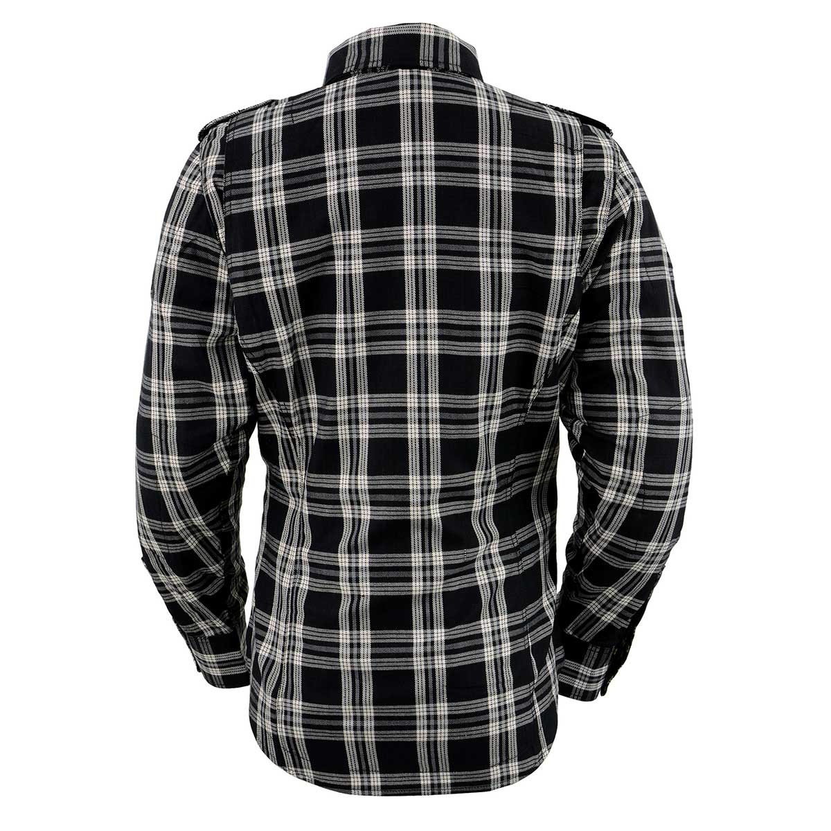 Milwaukee Leather Women's Ghost Rose Black/White CE Armored Flannel Shirt with Aramid Reinforced Zones - MPL2600