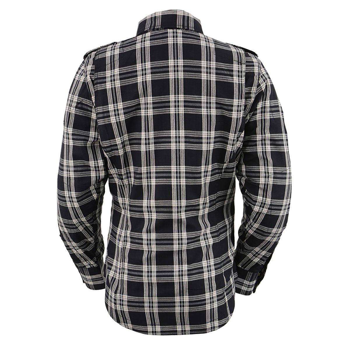 Milwaukee Leather Women's Ghost Rose Black/White CE Armored Flannel Shirt with Aramid Reinforced Zones - MPL2600