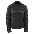 Milwaukee Leather MPL2775 Black Armored Textile Motorcycle Jacket for Women - All Season Jacket w/ Removable Liner