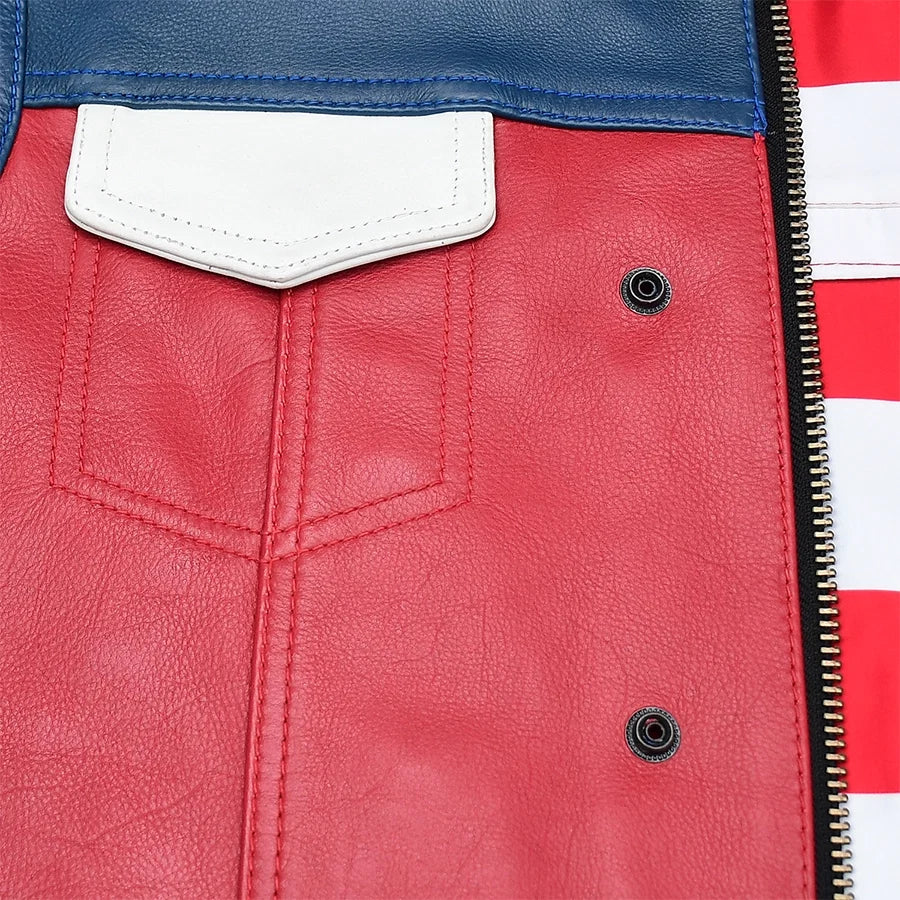 Patriot Rebel Men's Motorcycle Leather Vest