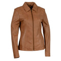 Milwaukee Leather SFL2850 Women's Classic Saddle Zippered Motorcycle Style Fashion Leather Jacket with Shirt Style Collar