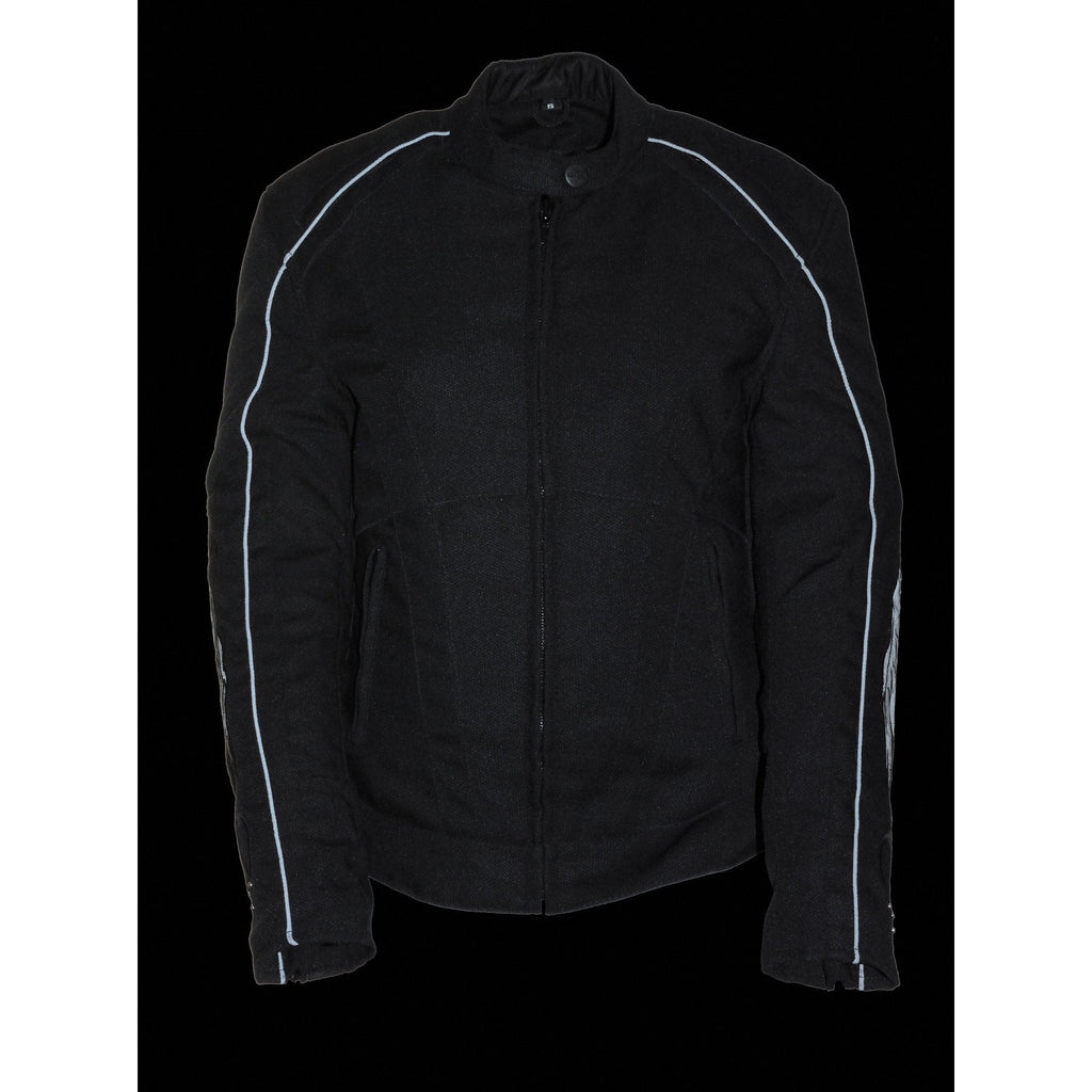 Milwaukee Leather SH1954 Women's Black Textile Jacket with Stud and Wings Detailing