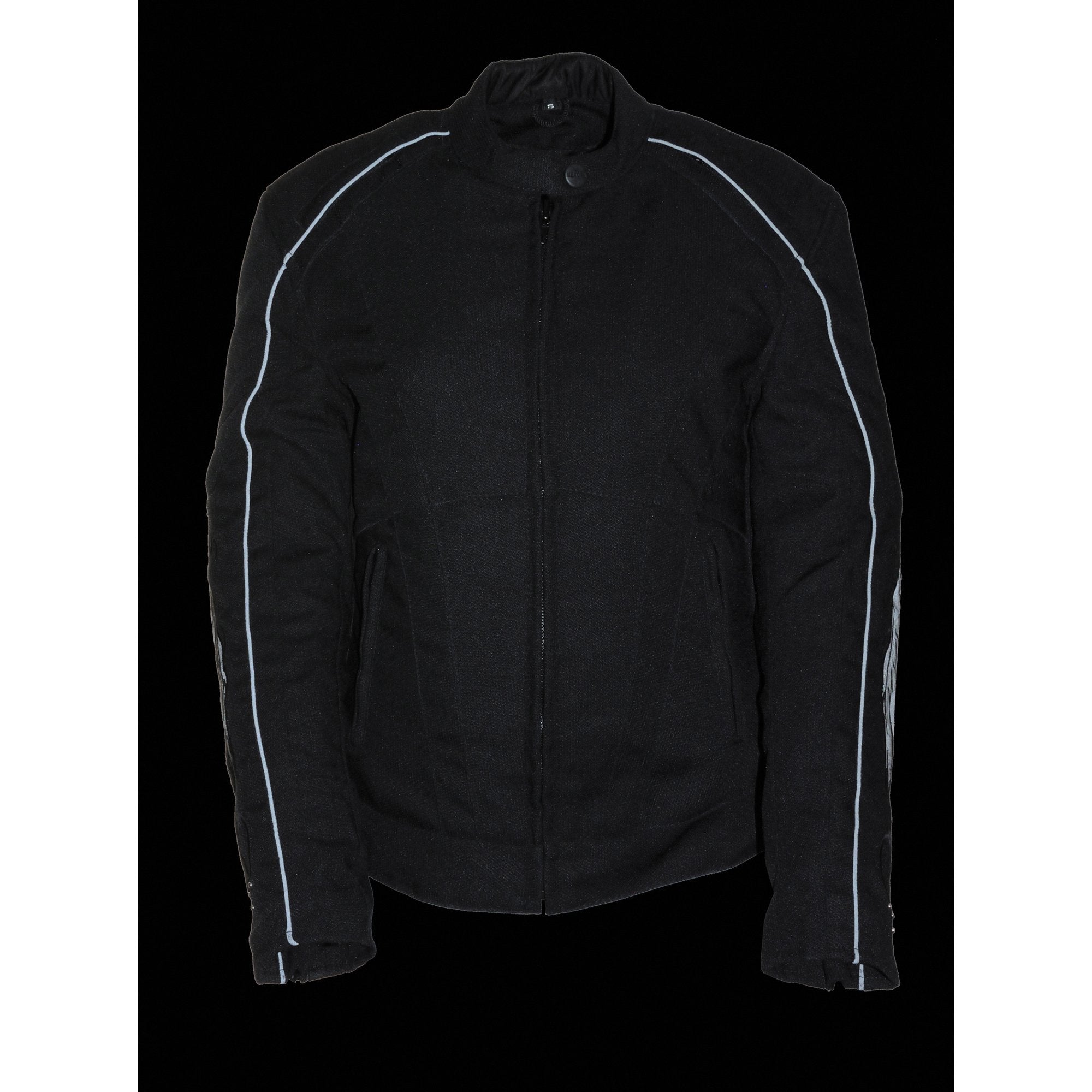 Milwaukee Leather SH1954 Women's Black Textile Jacket with Stud and Wings Detailing