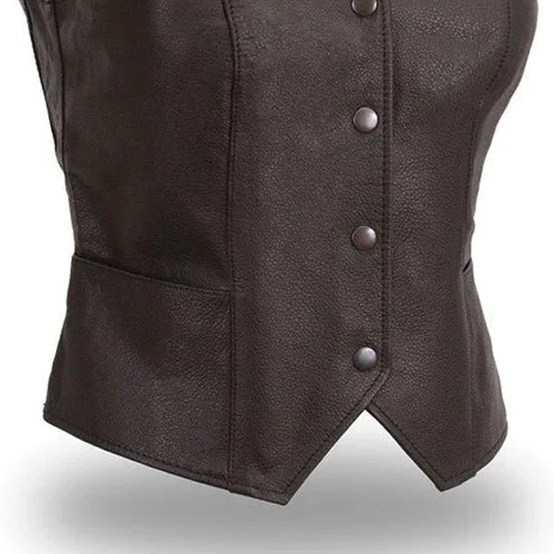 Sweet Sienna Women's Motorcycle Leather Vest