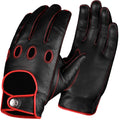 Leather Dark Knight Gloves - Full Finger Design (Red)