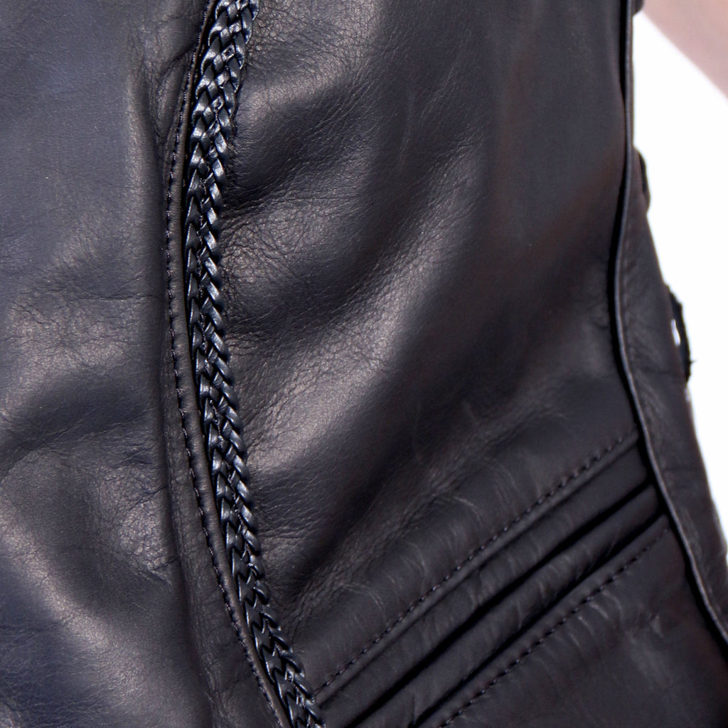 Hot Leathers VSL5001 USA Made Ladies Braided Leather Motorcycle Biker Vest