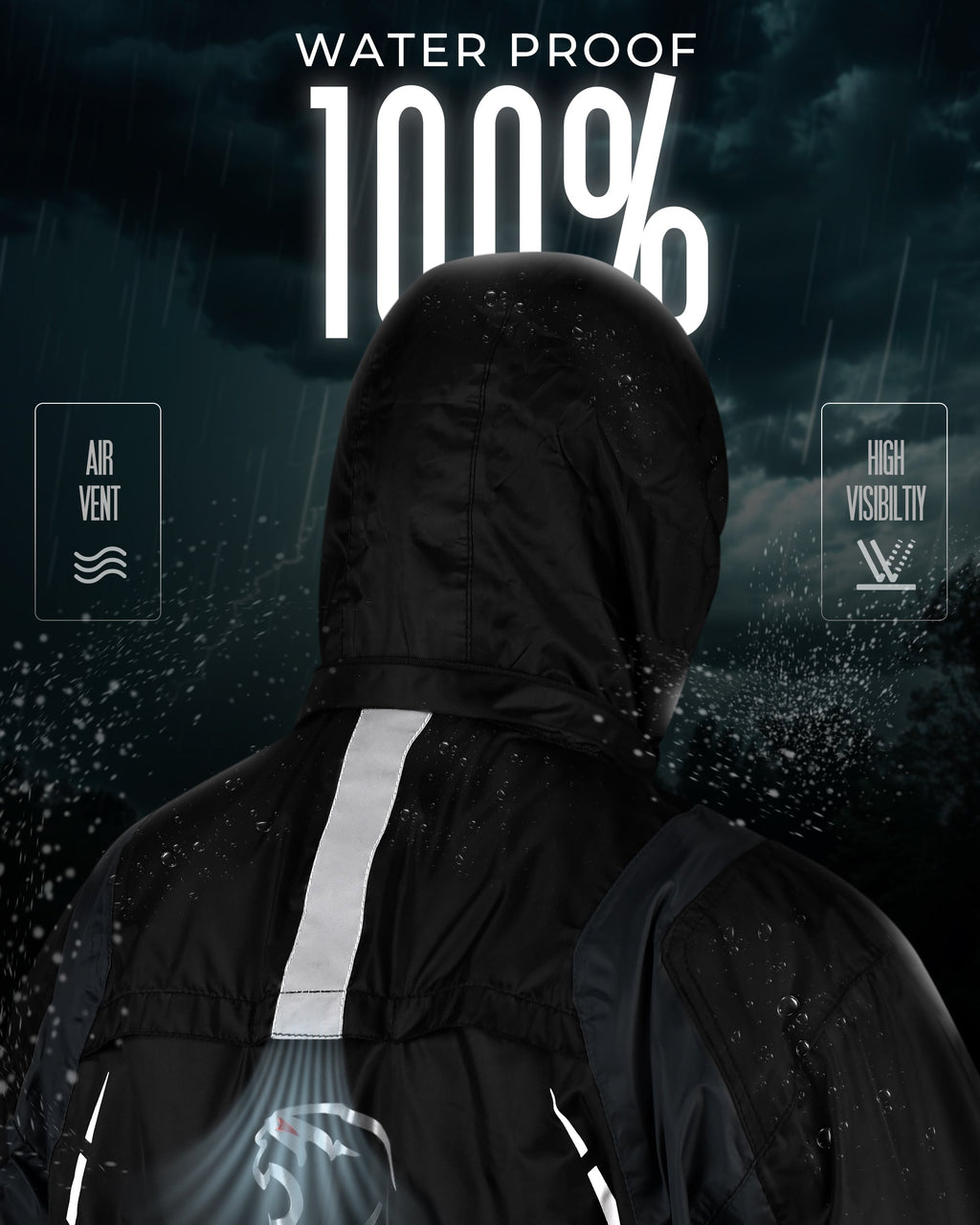 JAG Rainmaster Rain Suit for Men & Women (Black/Grey)